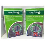 (2) LED Crystal-look Wreath & Bow
