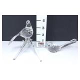 Clear Crystal Art Glass Birds