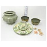 Spring Candles & Holder, Planter & Wishing Stones