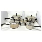 11pc Set of Faberware Stainless Pots & Pans