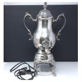 Ornate Silver-Plate Coffee Urn - Works!