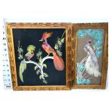 (2) Framed Feathercraft Bird Wall Art - Mexico