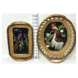 (2) Feathercraft Bird Art Trays - Mexico