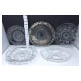 (5) Clear Glass Serving Platters