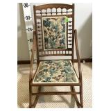 Folding Grape Clusters Upholstered Sewing Rocker