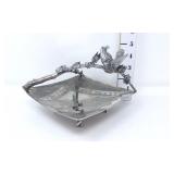 Silverplate Decorative Dish w/Figural Perched