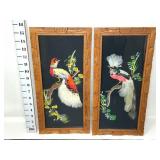 (2) Framed Feathercraft Bird Wall Art - Mexico