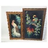 (2) Framed Feathercraft Bird Wall Art - Mexico