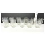 (11) Etched Juice Glasses - (3 Patterns)