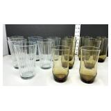 (13) Tall Drinking Glasses (Tan Set is Libby)