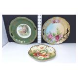 (3) Hand Painted Plates - (2) Signed