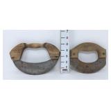 (2) Antique Wood Handled Rocking Food Choppers
