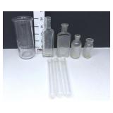 Justrite Nurser, Clear Glass Bottles & Pyrex Test
