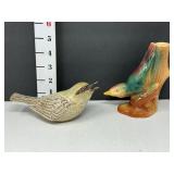 Royal Copley Bird Bud Vase & Figurine - Chip on
