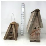 (2) Primitive Wooden Bird Houses
