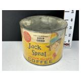 Vtg Jack Sprat Vacuum Packed Coffee Tin - Sealed