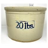 Antique Stoneware 20lbs Butter Crock - Chipped