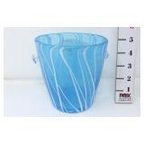 Murano Blue Art Glass Bucket