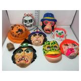 Vintage Halloween Masks, Hat & Rubber Pig Nose