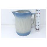 Blue & White Stoneware Cattail Pitcher