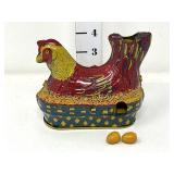 Baldwin Tin Litho Little Red Hen Egg Layer