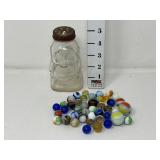 Novelty Jar filled with Vintage Marbles