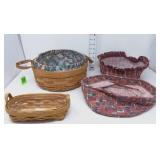 Longaberger Darning Basket w/Extra Liners &