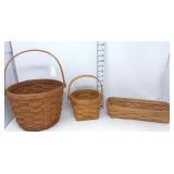(3) Longaberger Baskets - Sm Fruit, Swing Handle