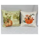 (2) Outdoor Pumpkin Season Pillows