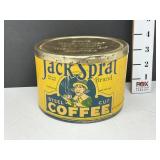 Vtg Jack Sprat Steel Cut Coffee Tin Can