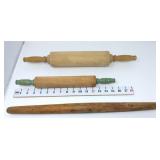 (2) Rolling Pins & French Style Pastry Rod