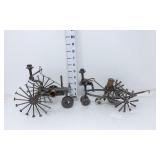 (2) Steampunk Metal & Nail Sculptures