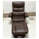 Brown Swivel Recliner w/Ottoman