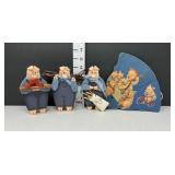 Three Little Pigs Wooden Figures and Paper