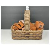 Decorative Basket with Wooden Letter Blocks