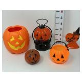 Vintage Halloween Plastic Pumpkins