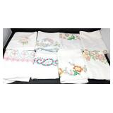 (8) Embroidered Single Pillowcases