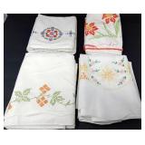 (4) Embroidered Pillowcase Sets