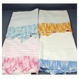 (4) Single Crocheted Pillowcases