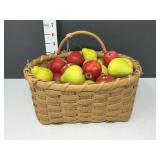 Woven Basket with Small Faux Apples & Pears