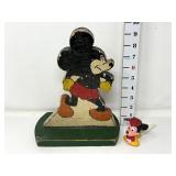 Vintage Mickey Mouse Wooden Toy & Bubble Pipe