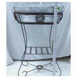 Rustic Metal Plant Stand w/Galvanized Utility Tub