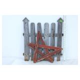 Primitive Wood Fence w/Birdhouse Cutouts & Wooden
