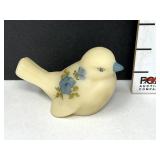 Fenton Custard Satin Glass Bird Figurine