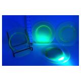(4) Uranium Glass Salad Plates
