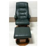 Avantglide Green Glider Chair w/Ottoman