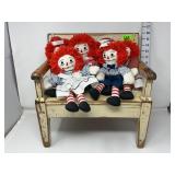 Doll Bench & Raggidy Anne & Andy Dolls