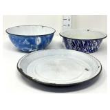 Blue Swirl Vintage Enamelware - Pie Plate is