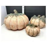 Vintage Clay Yard Pumpkins (3)