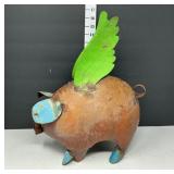 Metal Flying Pig Yard Art